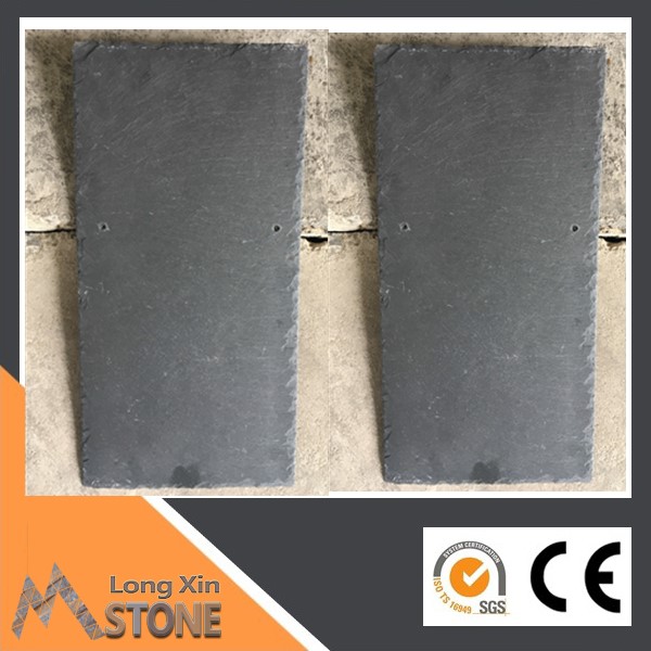 Chinese natural fading color black slate roofing slate tile 400X200 MM