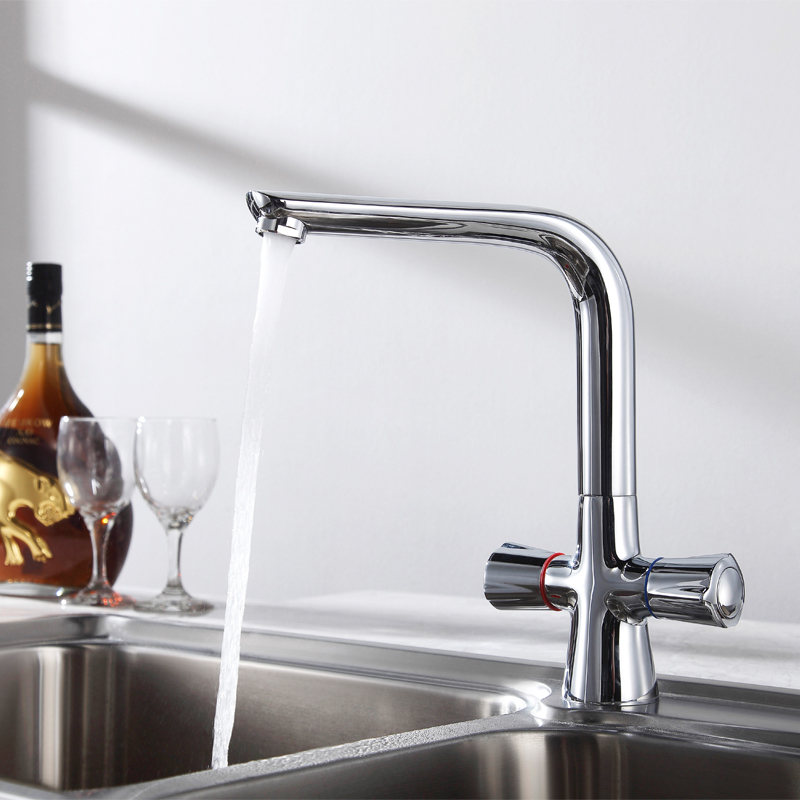 Double handle kitchen mixer