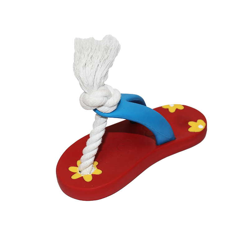 16cm Latex Slipper Squeaky with BB whistle Color: yellow/red/blue Pet Toys