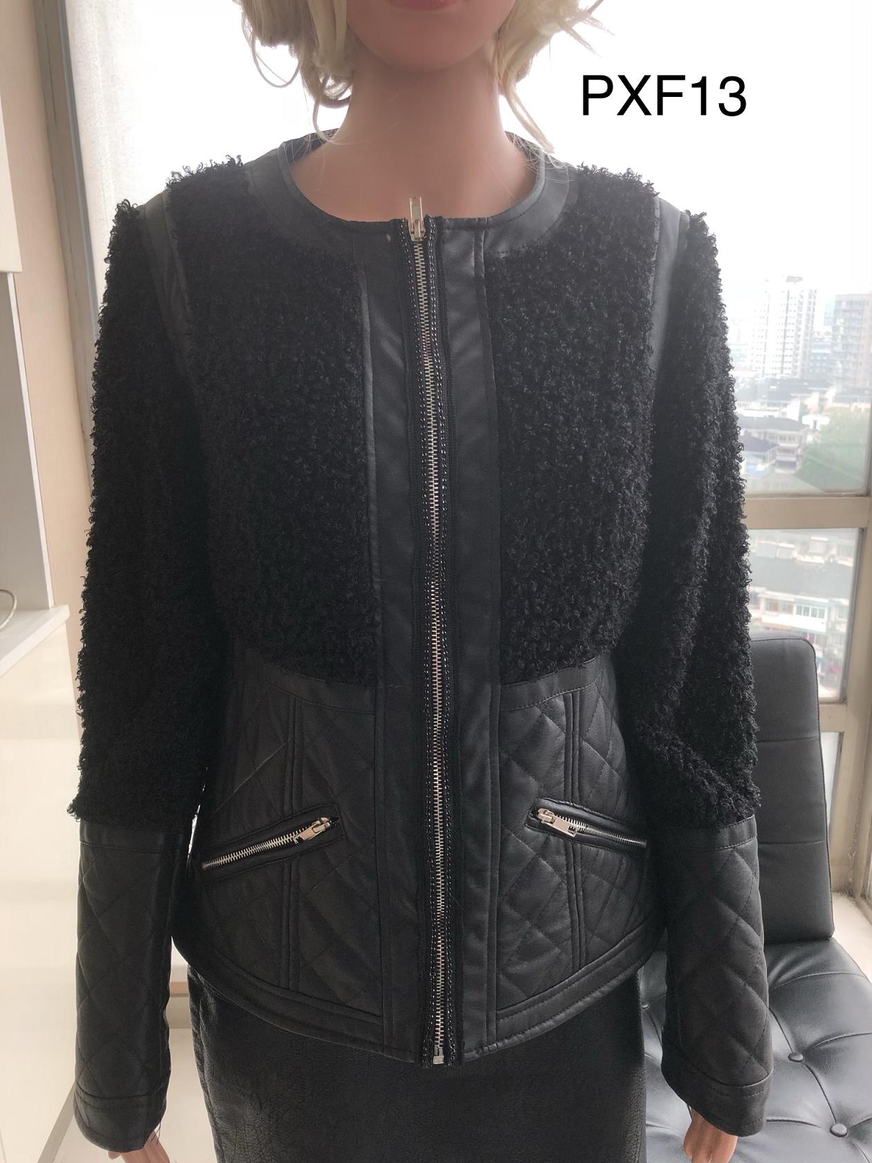 Ladies Print Embroider With Fur Pu Jacket