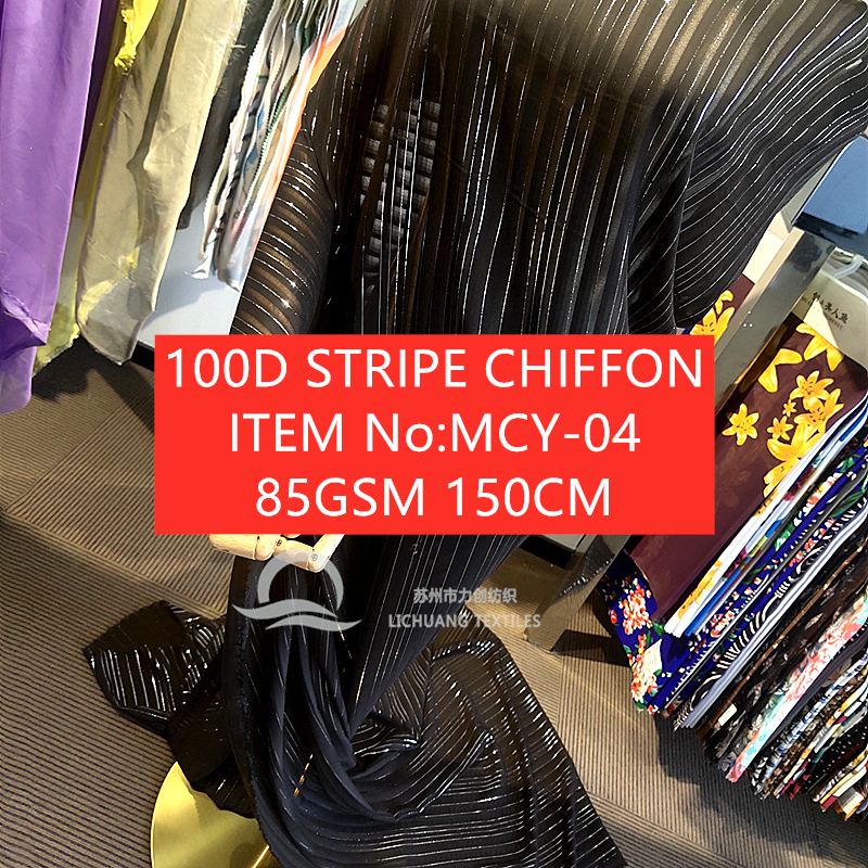 Chiffon 100d Stripe Women's Garment Skirt Fabric