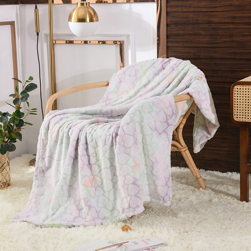 Carved print flannel blanket