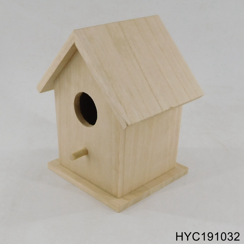 custom natural unfinished wooden bird house