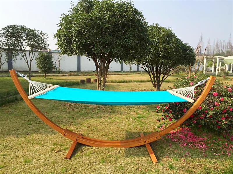 Wooden hammock stand with hammock