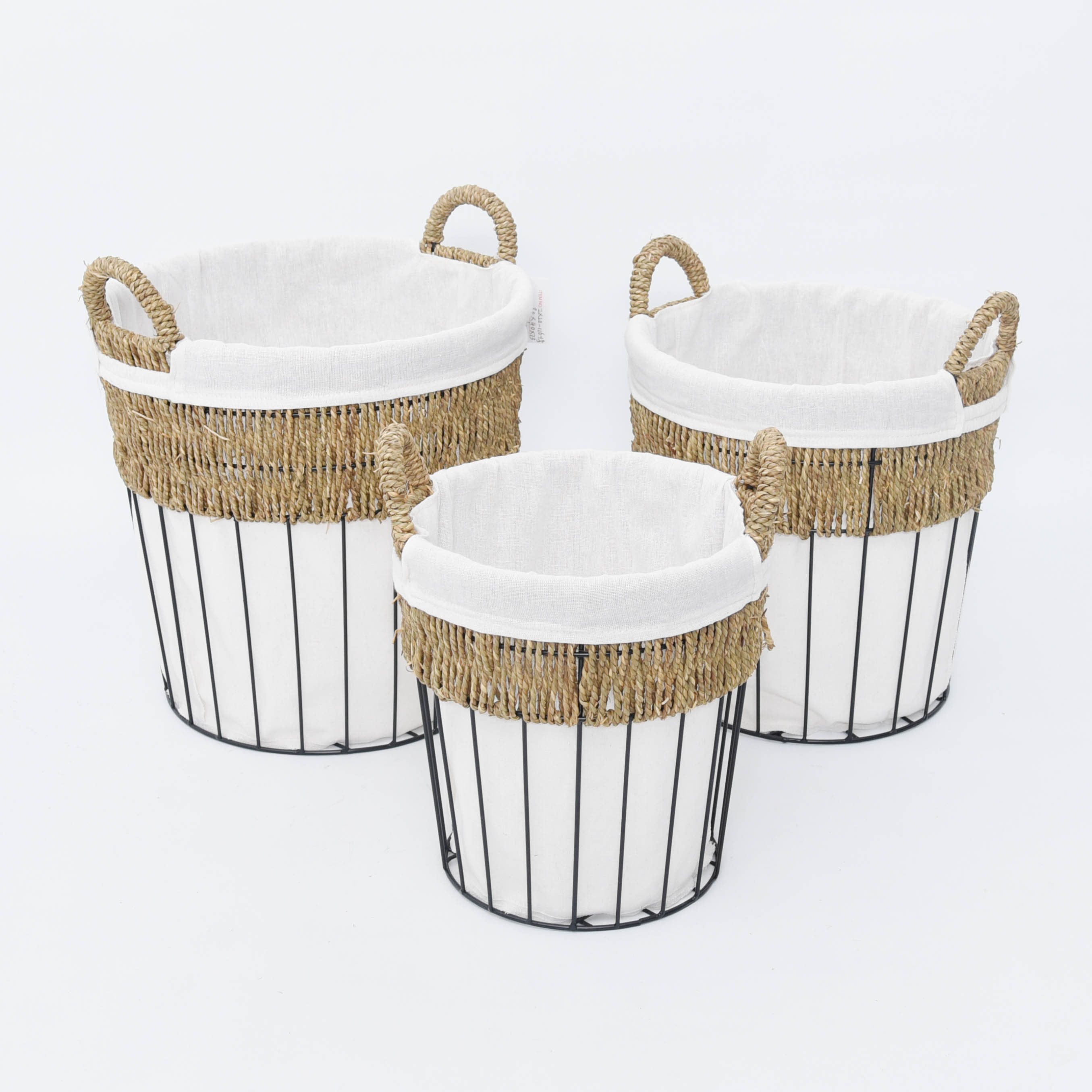 Natural Round Storage Basket metal basket toy basket snack basket