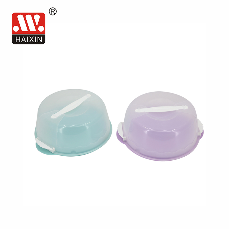 @Haixing Multi Color Round Portable Cake Server Caddy Storage Container With Handle
