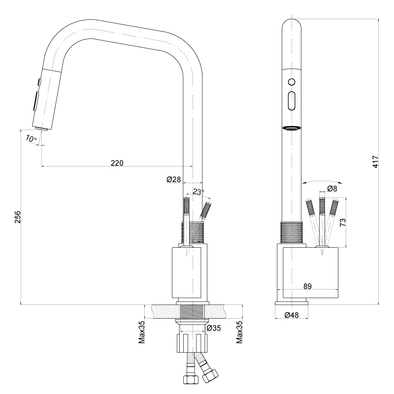 Single handle kitchen mixer