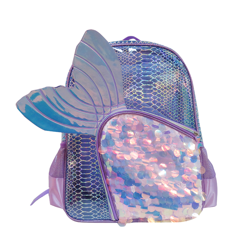 Mermaid 3D tail School Backpack