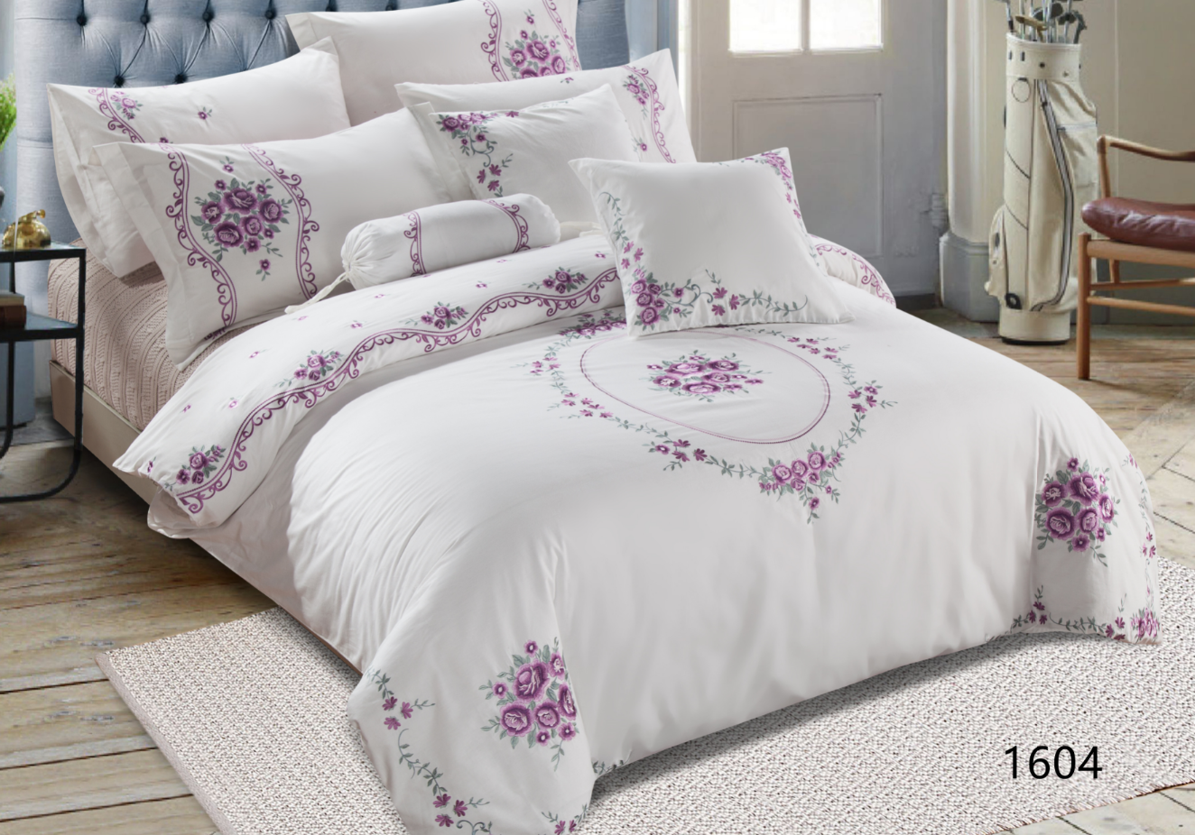 8pcs 100%cotton fabric embroidery turkey style middle eastern style comforter sets