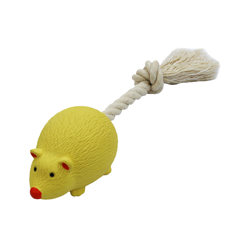 18cm Latex Mouse with Rope Pet Toys Squeaker