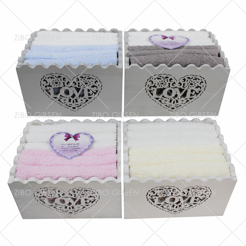 Cotton towel set with basket towel set gift towel set guest towel