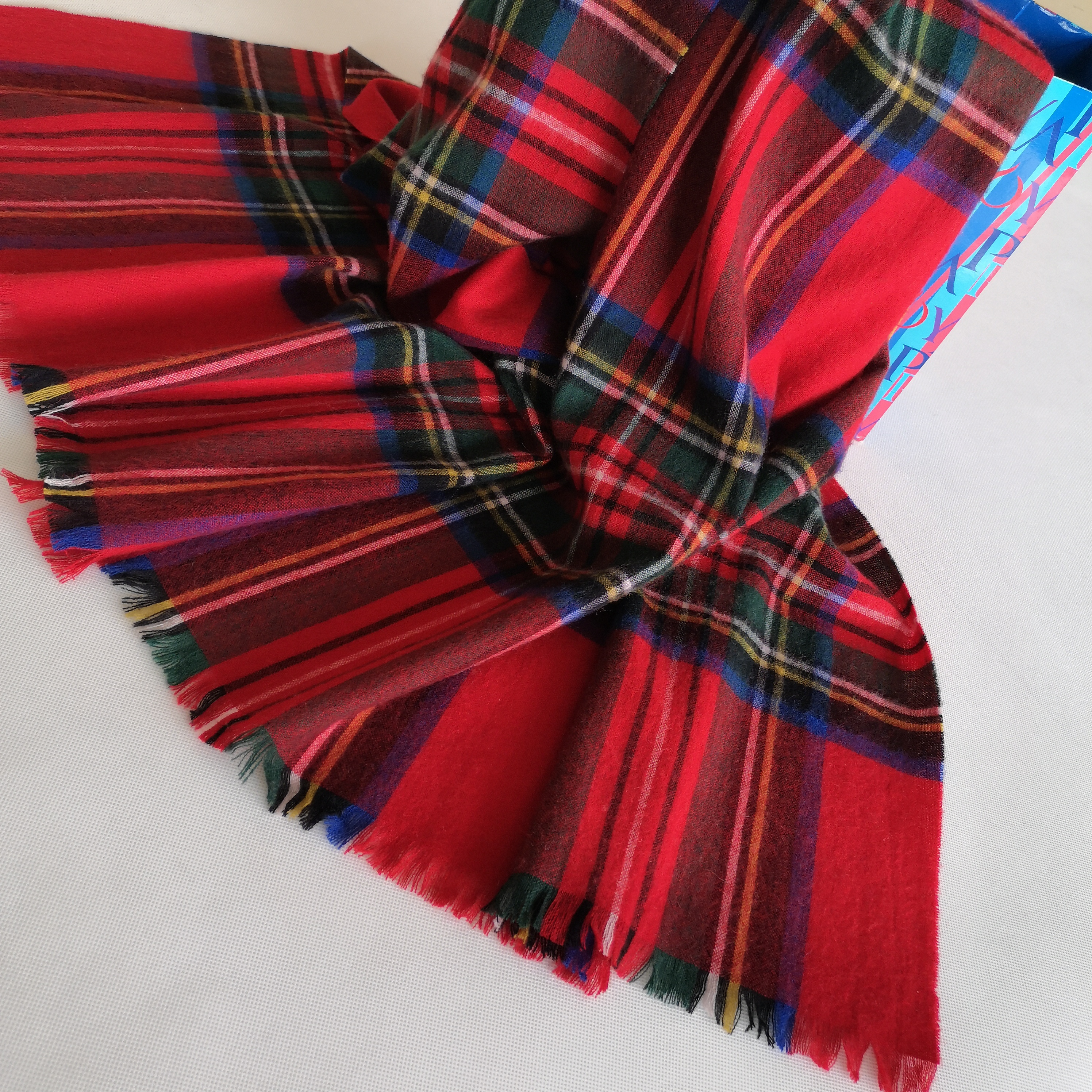 Woolen Acrylic Lambswool Plaid Shawl