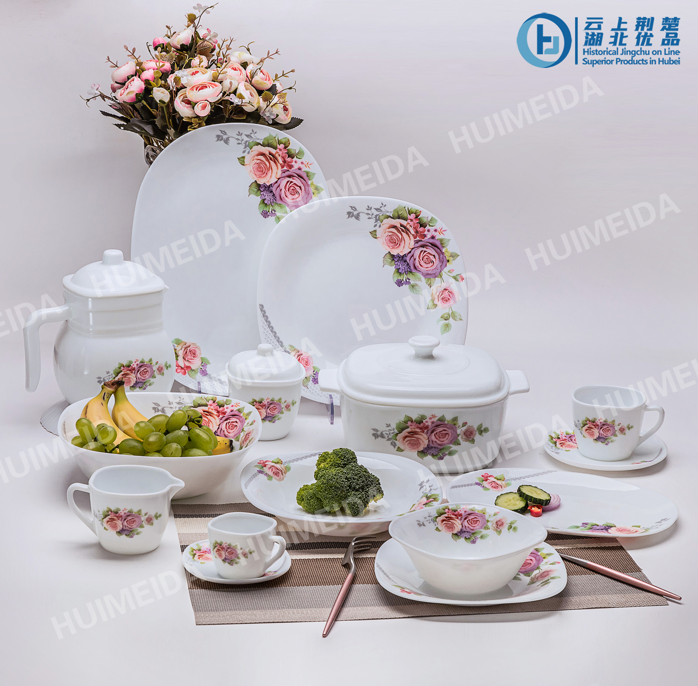 Opal Glass Opal Glassware Square Dinner Set - 58pcs