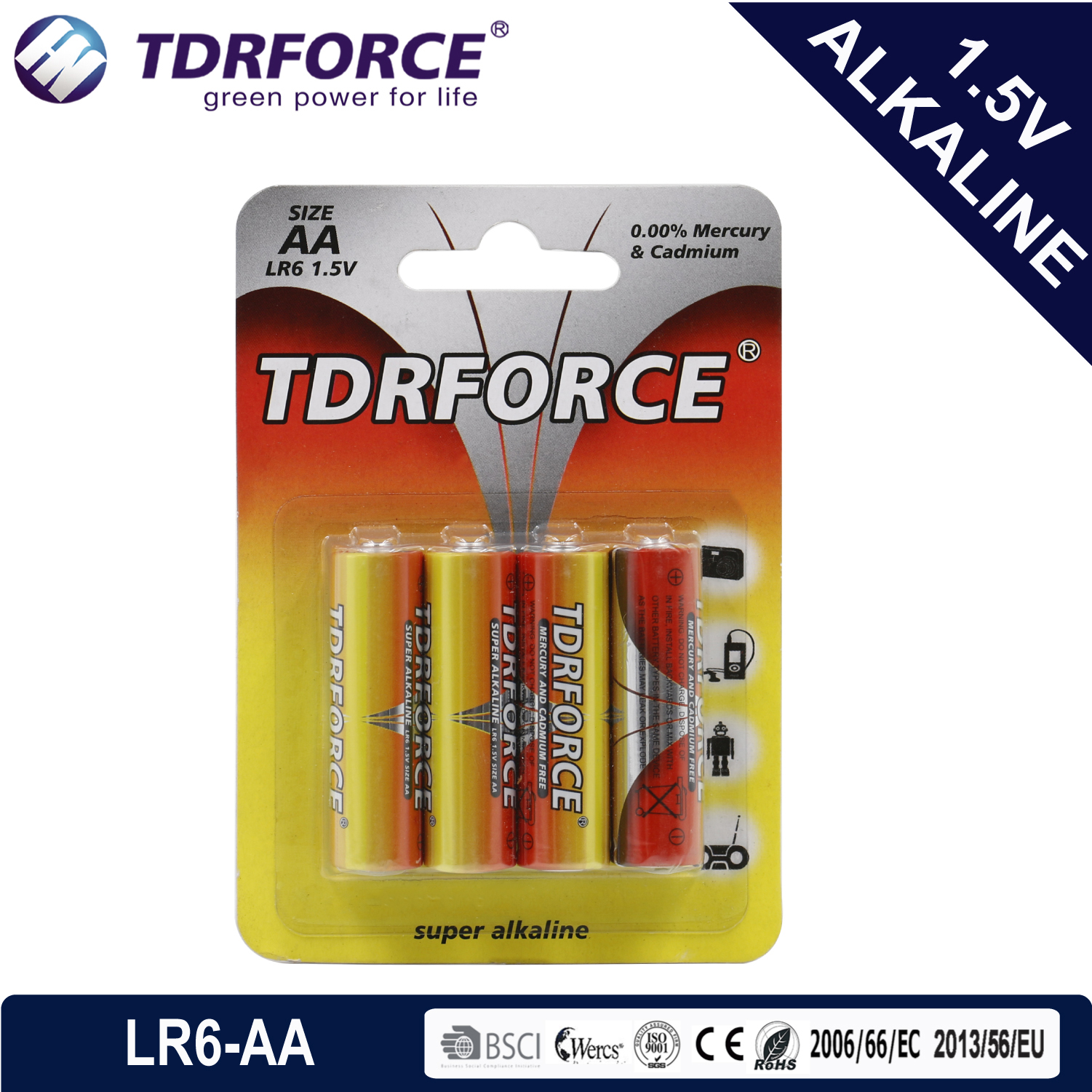 AA Primary Batteries Alkaline Battery LR6/AA 4PCS/Card