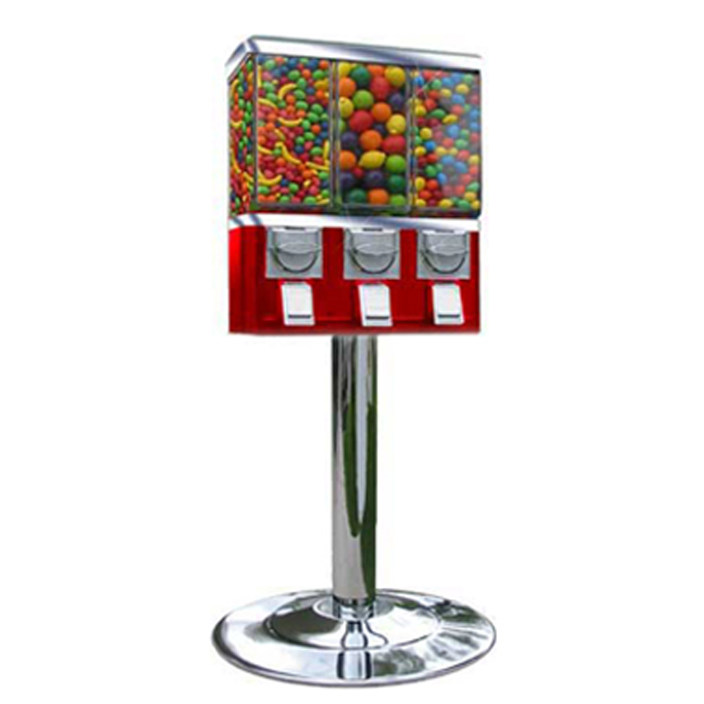 Triple head candy vending machine