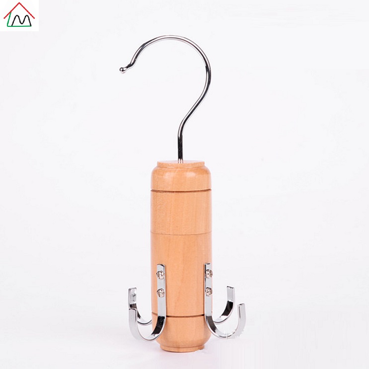 Factory wholesale wooden multi-functional belt hangers scarf rack