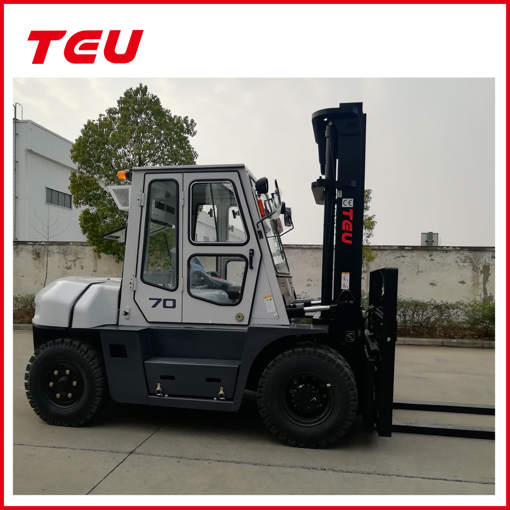TEU 7ton Diesel forklift with cabin