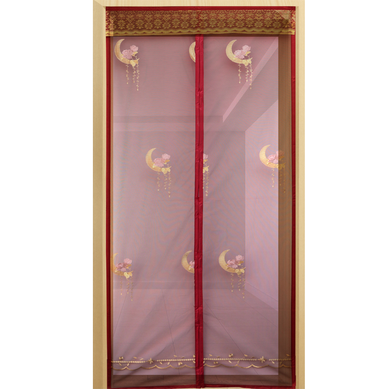high quality embroidery magnetic fly door screen