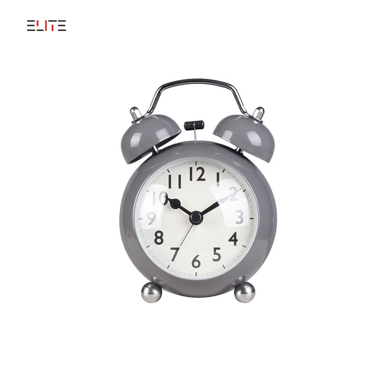 Metal twin-bell alarm clock in adorable shape