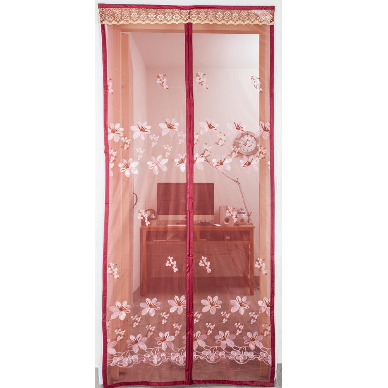 high quality embroidery anti-fly bug screen door curtain
