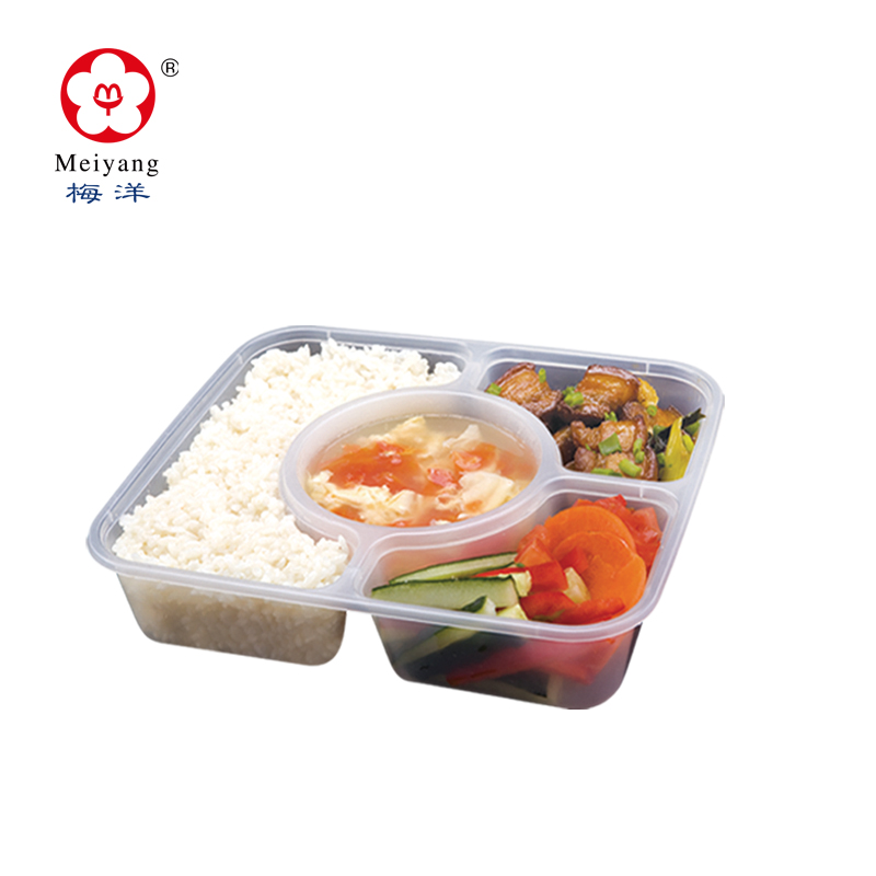 1000ml 4-Compartment Clear Sealed PP Food Container(35oz)