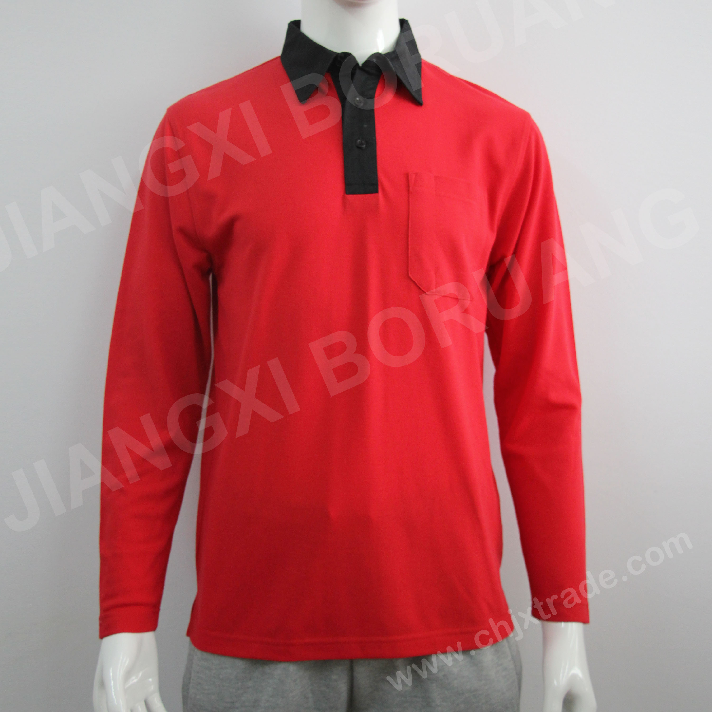 Mens Tc Bead Long Sleeve Polo Shirt