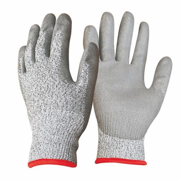 Grey PU coated HPPE high performance cut 5