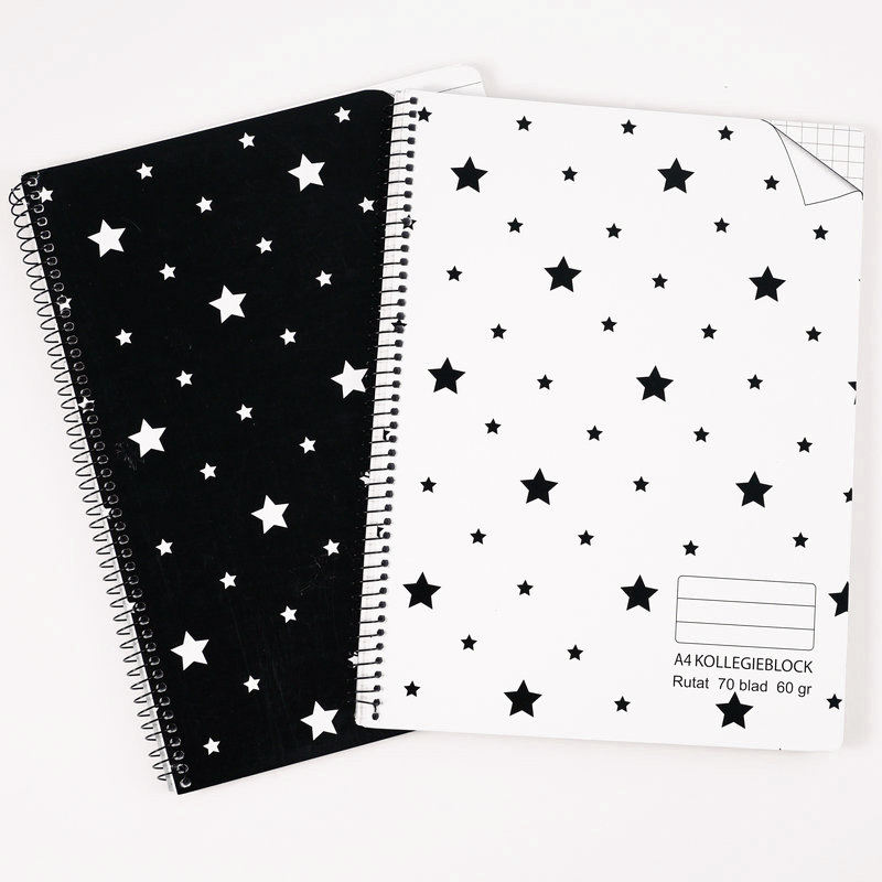 Card cover spiral notebook with perforated line