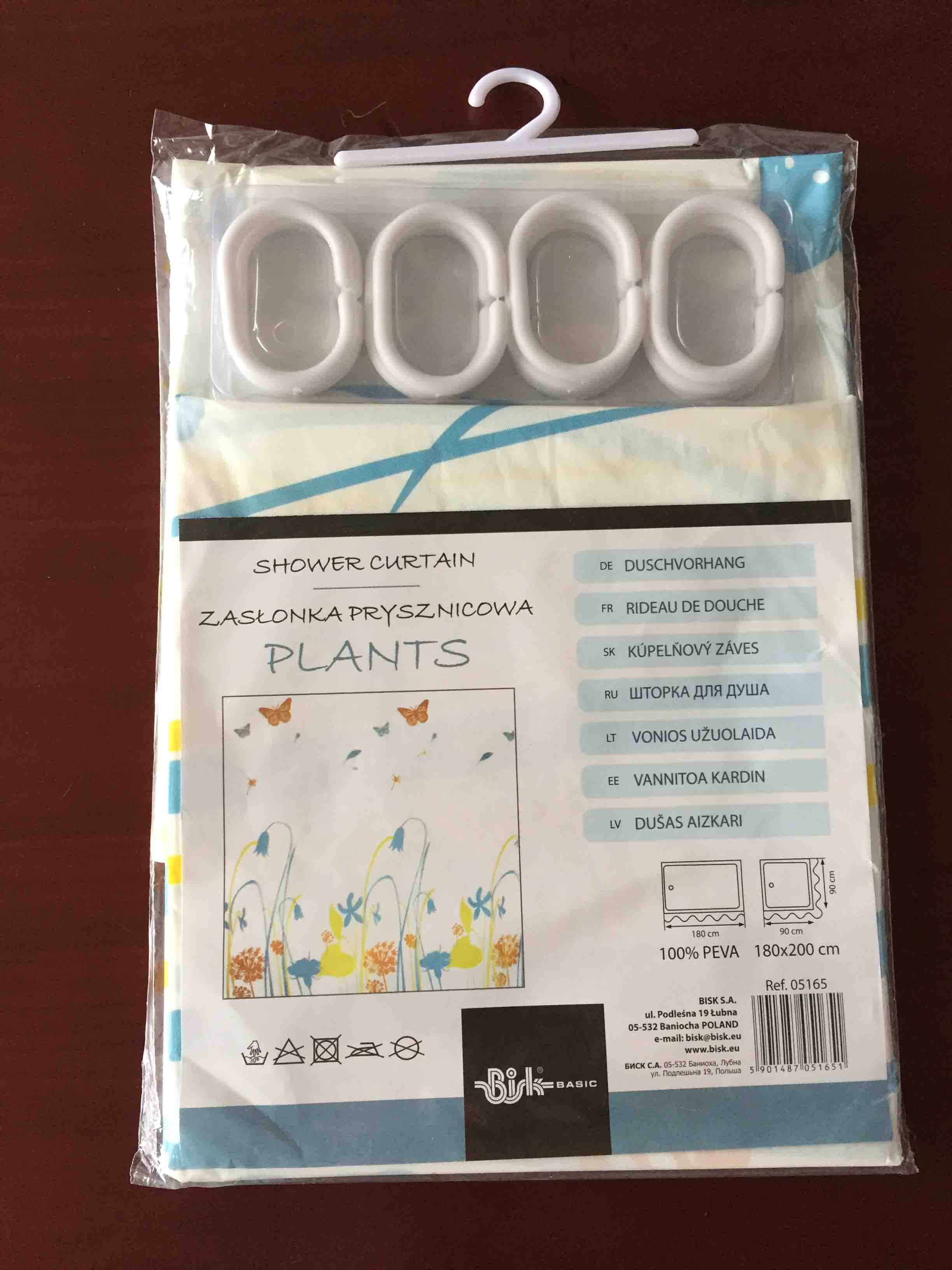Good quality bathroom Printed design PEVA shower curtain with hooks
