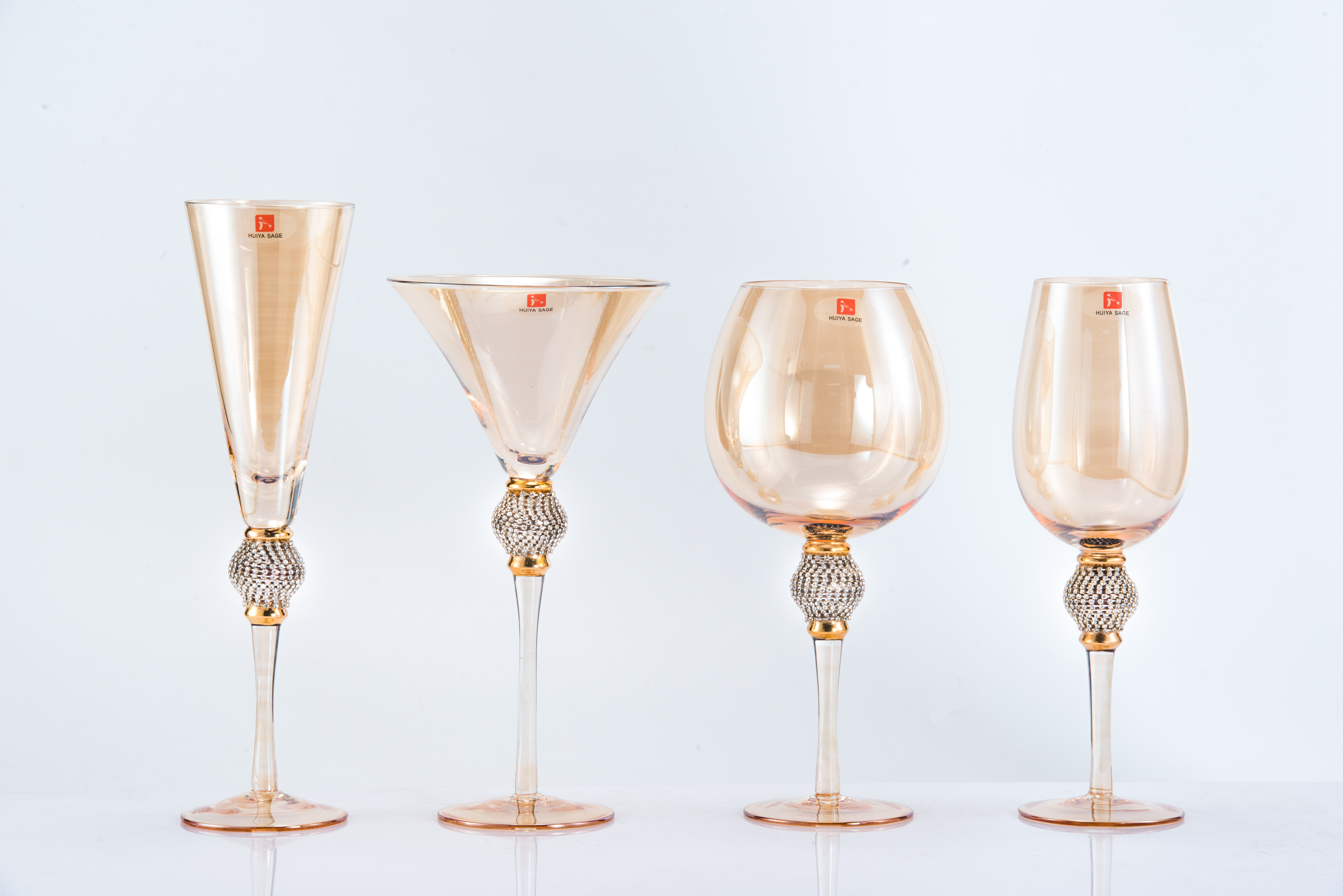 Jeweled & luster wine glasses