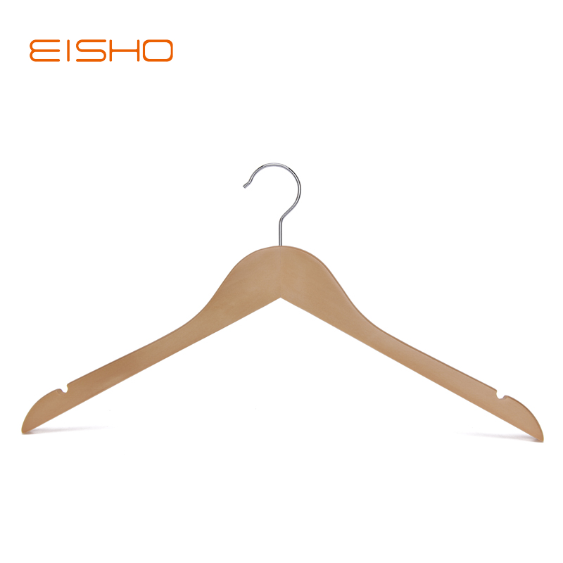 Wooden hanger without bar