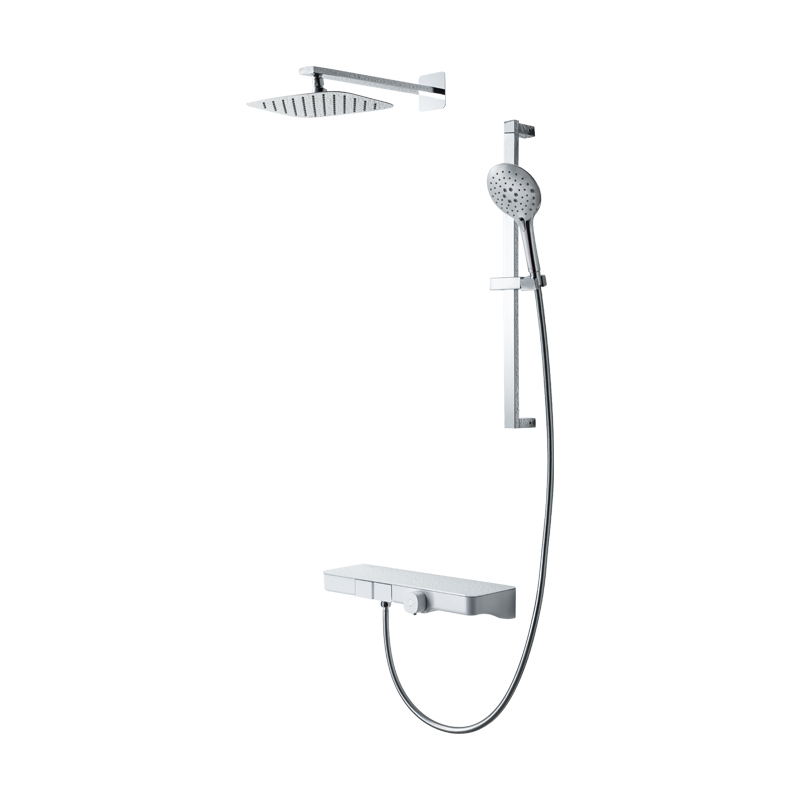 Bravat Single Handle Wall Mounted Shower Bar with spout shower head faucet