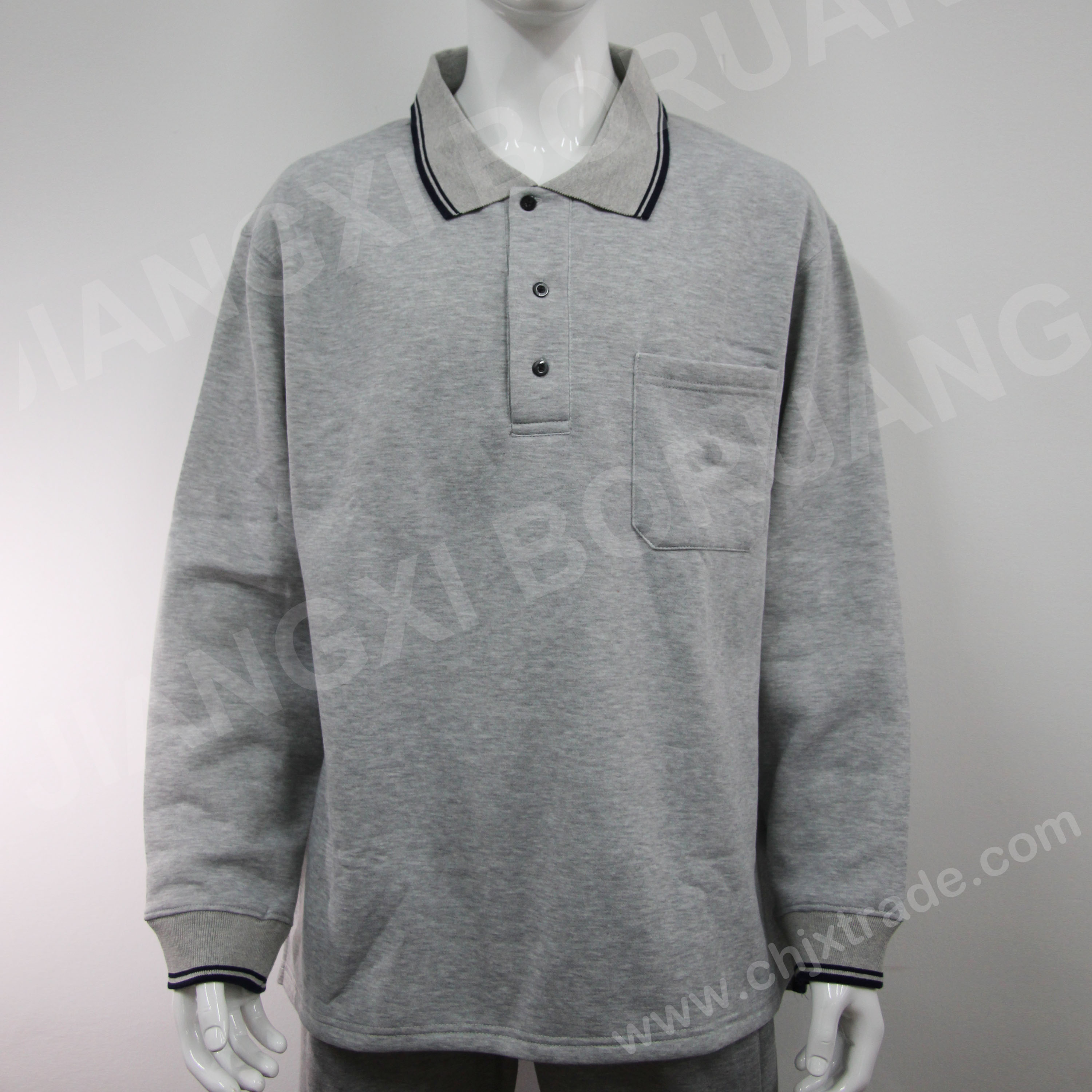 Mens Fleece Polo Sweater