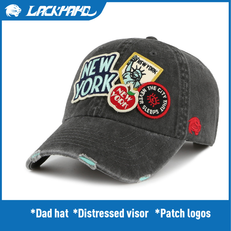 LACKPARD-Dad hat-patches-Distressed