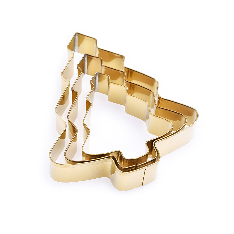 Tree Shape Cookie Cutter with gold plated
