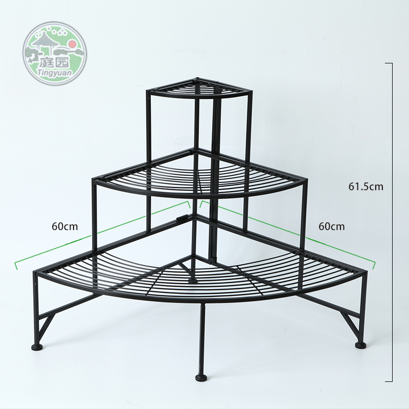 3-Tier corner Iron Pot Shelves, Plant Stand, Plant Shelf Holder, Flower Display Storage Rack