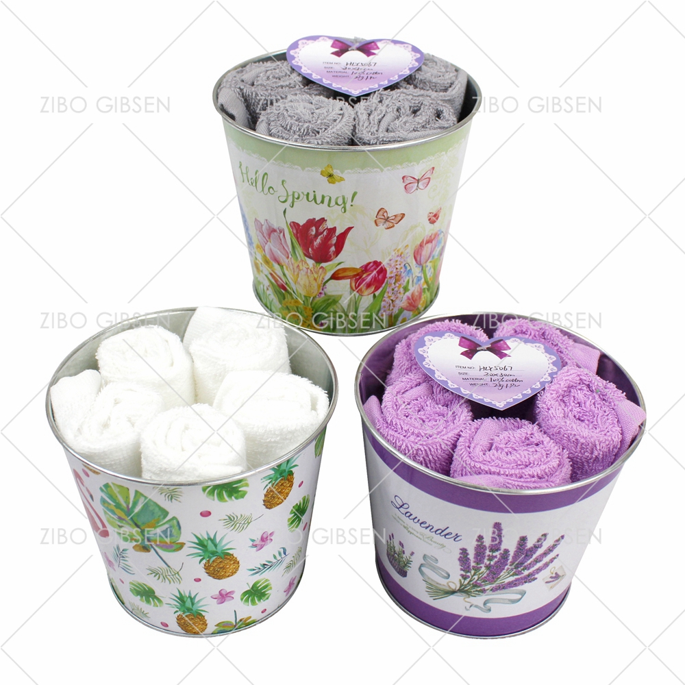 Cotton towel set with basket towel set gift towel set guest towel