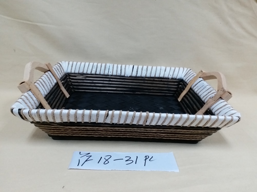 Gushi yufeng Large Oval Woven Wicker Rattan Basket Boho Art Home Deco
