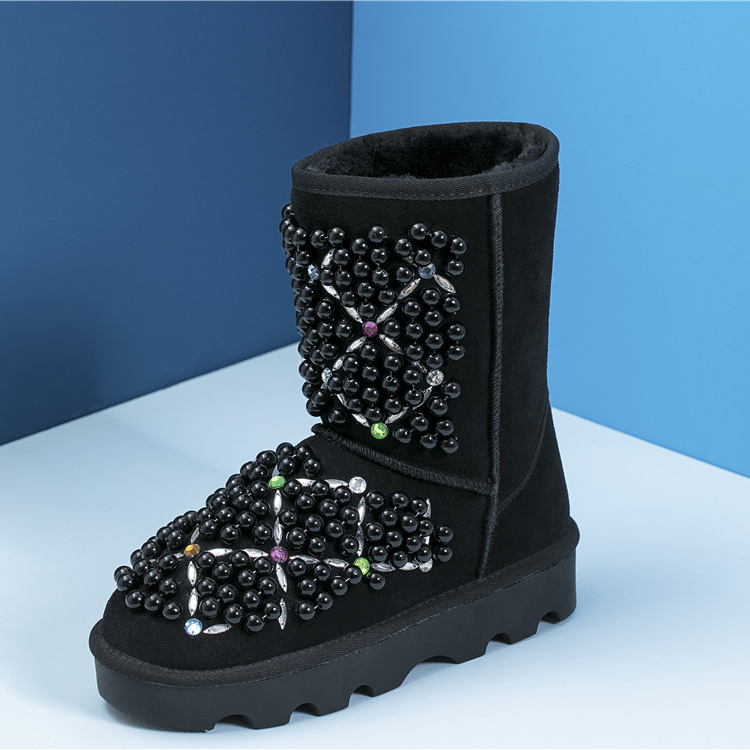 Women's plush warm cold-adhesive shoes
