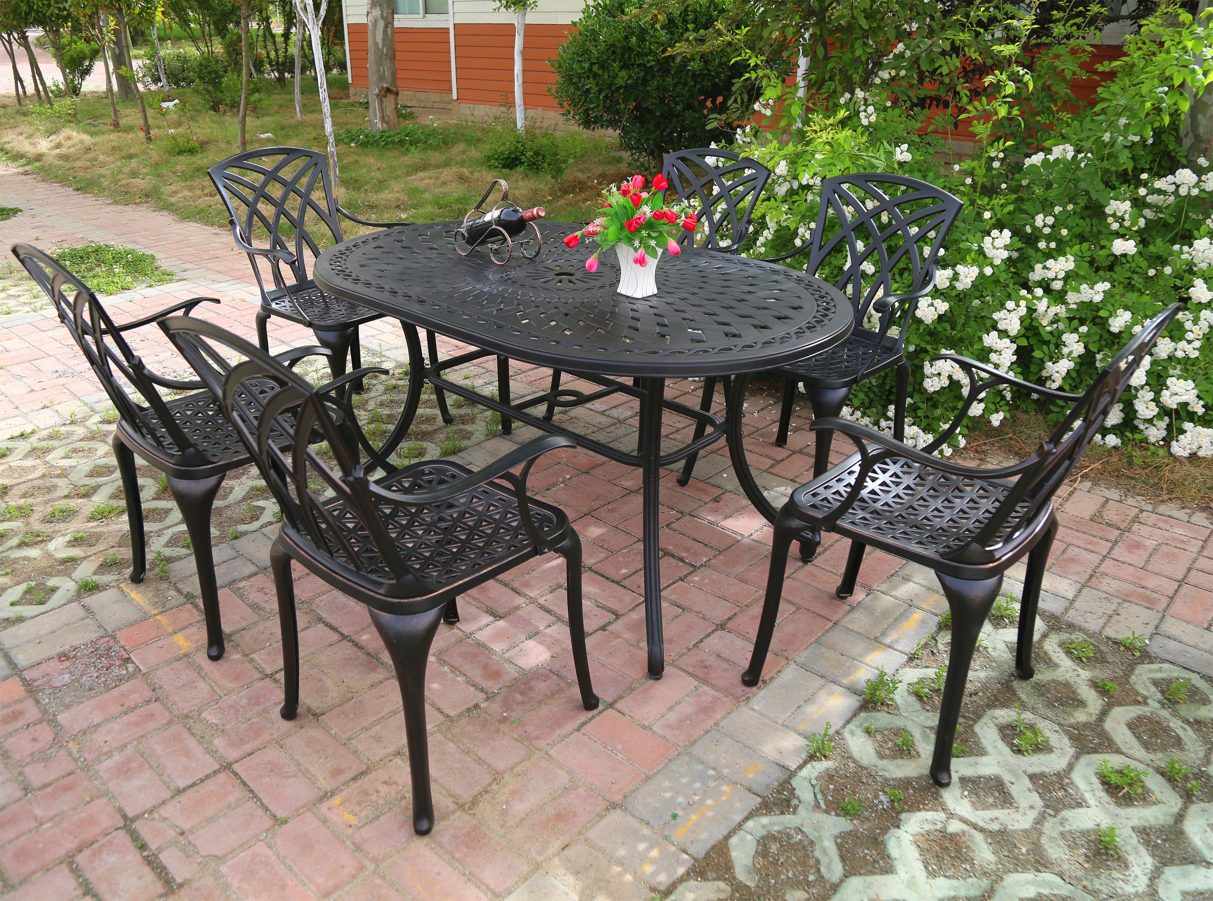 Outdoor Furniture New Design Cast Aluminum Garden Set Dining Set