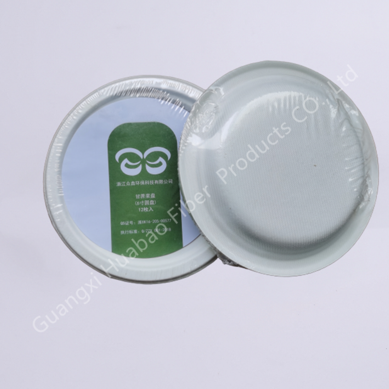 100% biodegradable bagasse plate 6inch