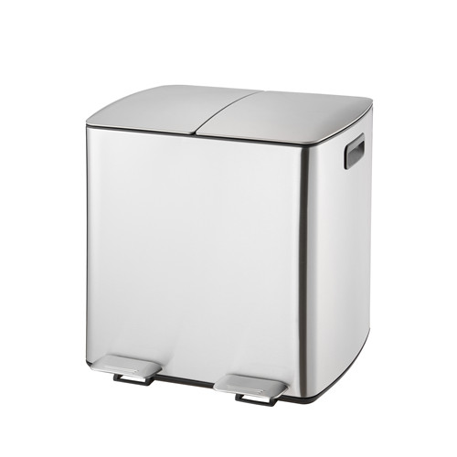 2 compartment indoor household kitchen pedal recycle trash bin recycle and kitchen recycle bin stainless steel recycle bin