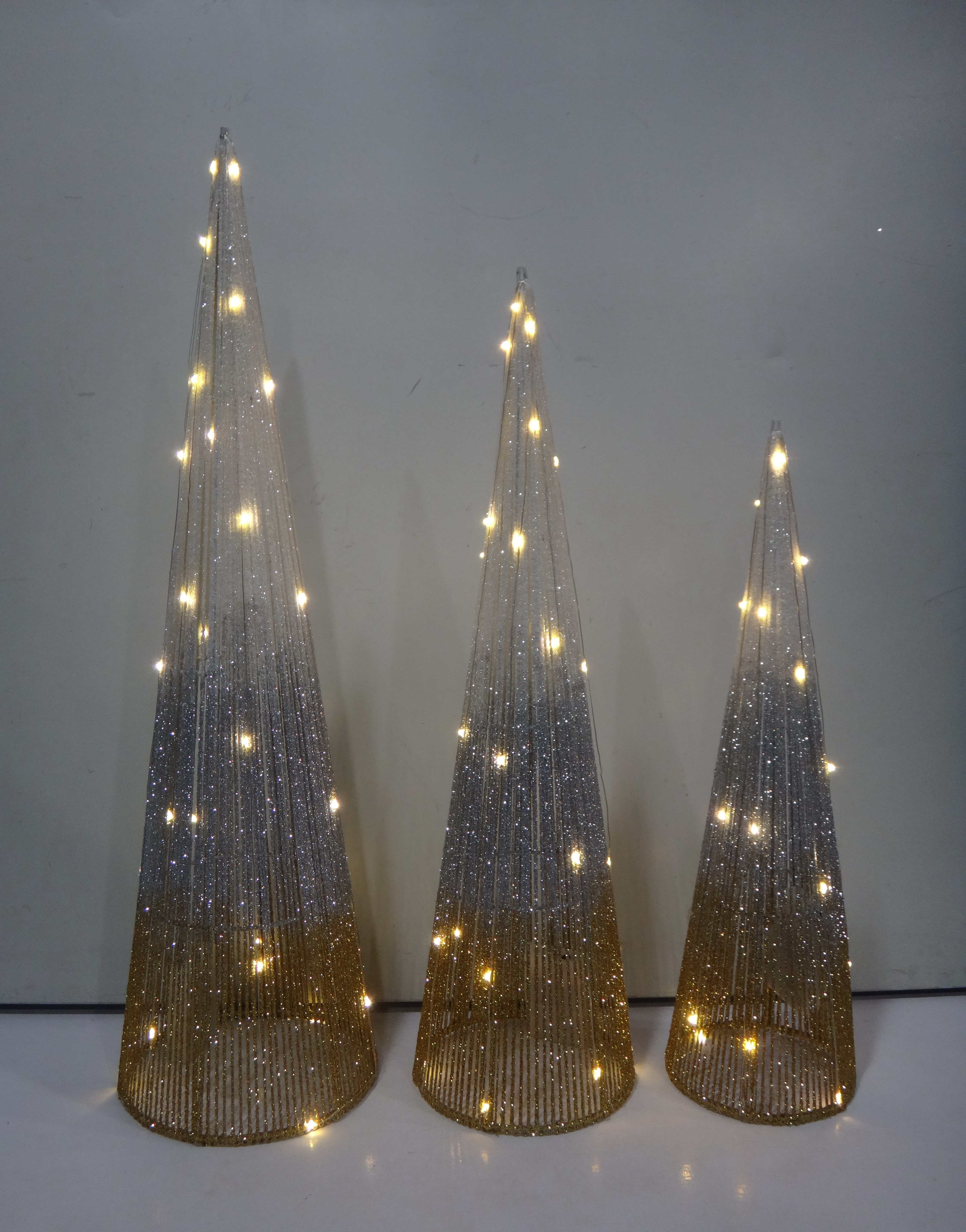 Iron Thread Ombre Cone Trees