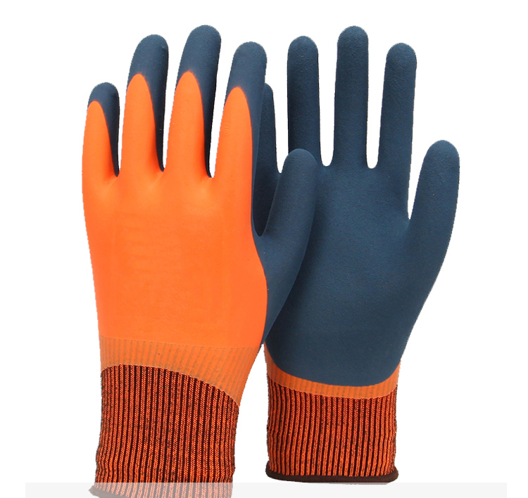 Water-proof latex sandy gloves. Double dipping.
