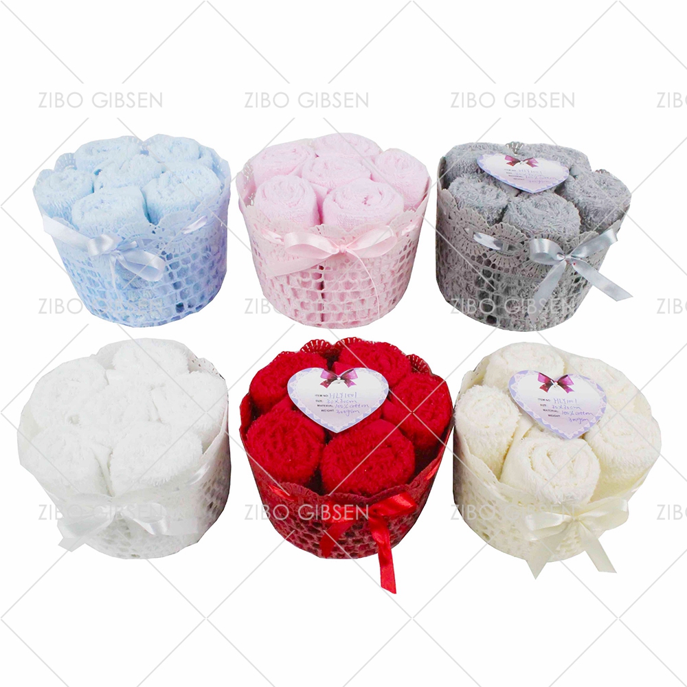 Cotton towel set with basket towel set gift towel set guest towel