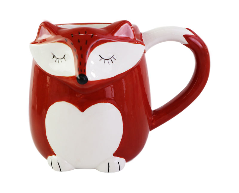 Ceramic hard dolomite fox coffee mug tea cup