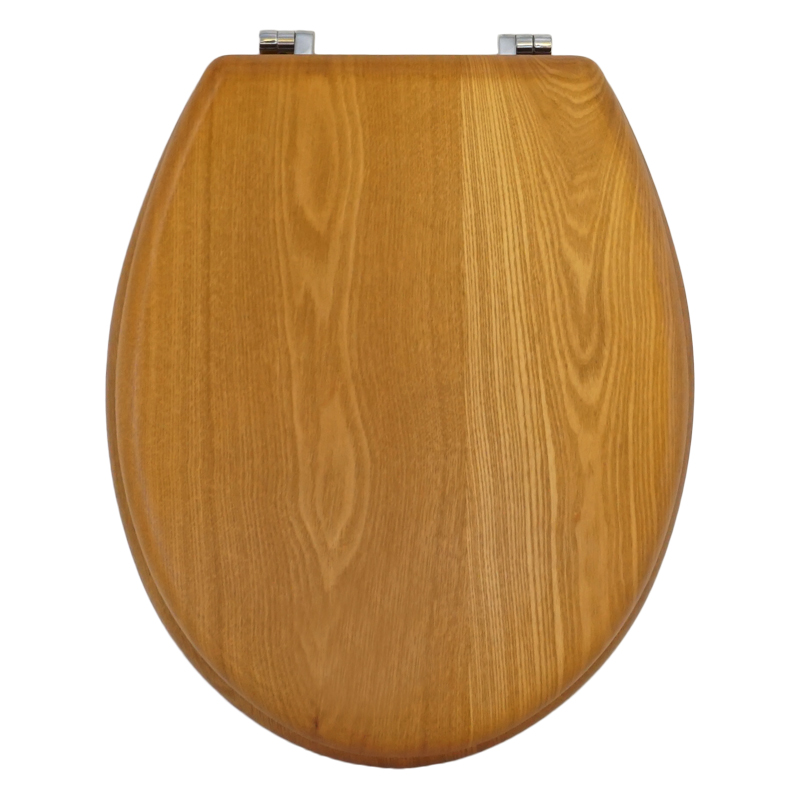 18 inch wood veneer toilet seat---light oak