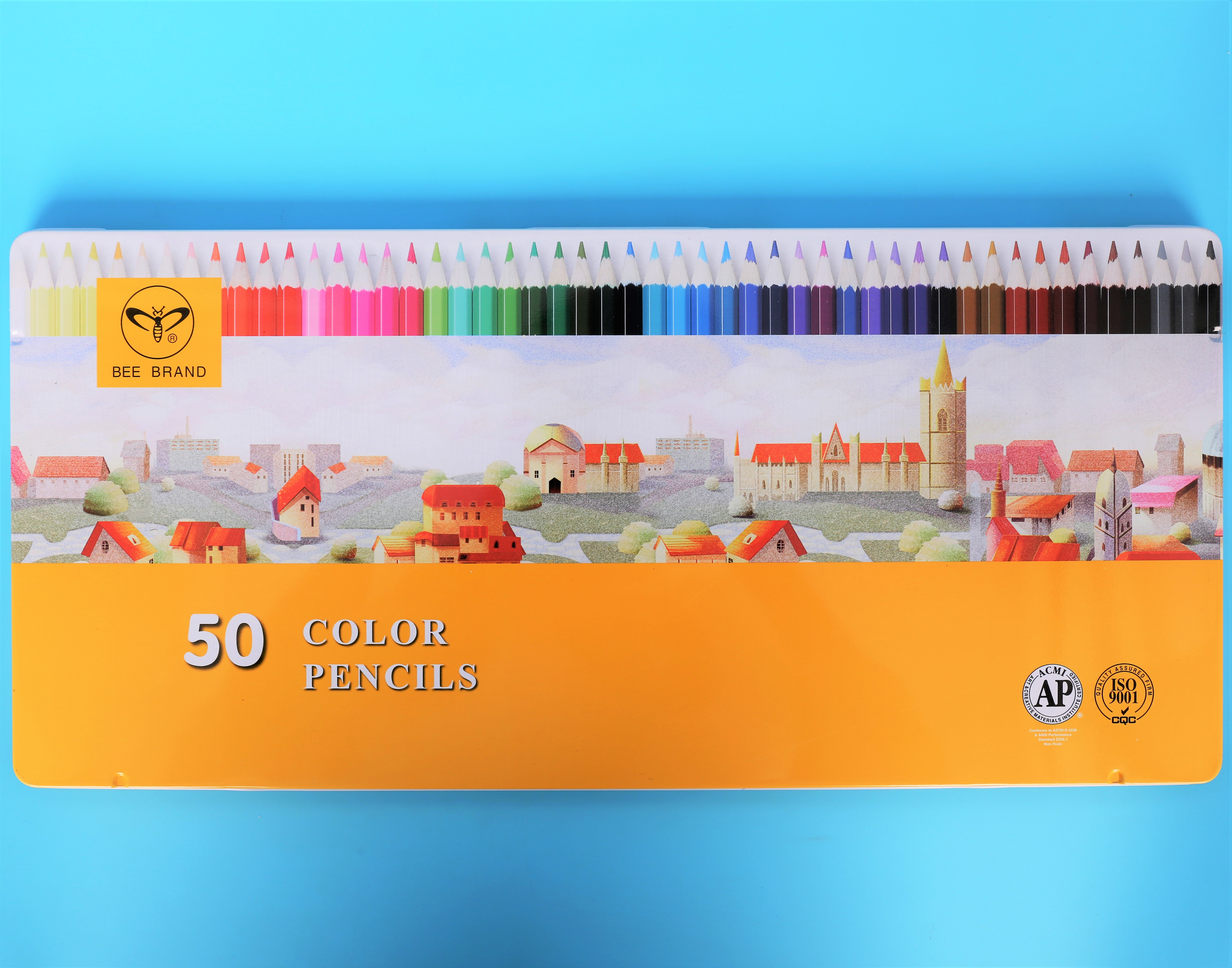 50color pencils in the metal box