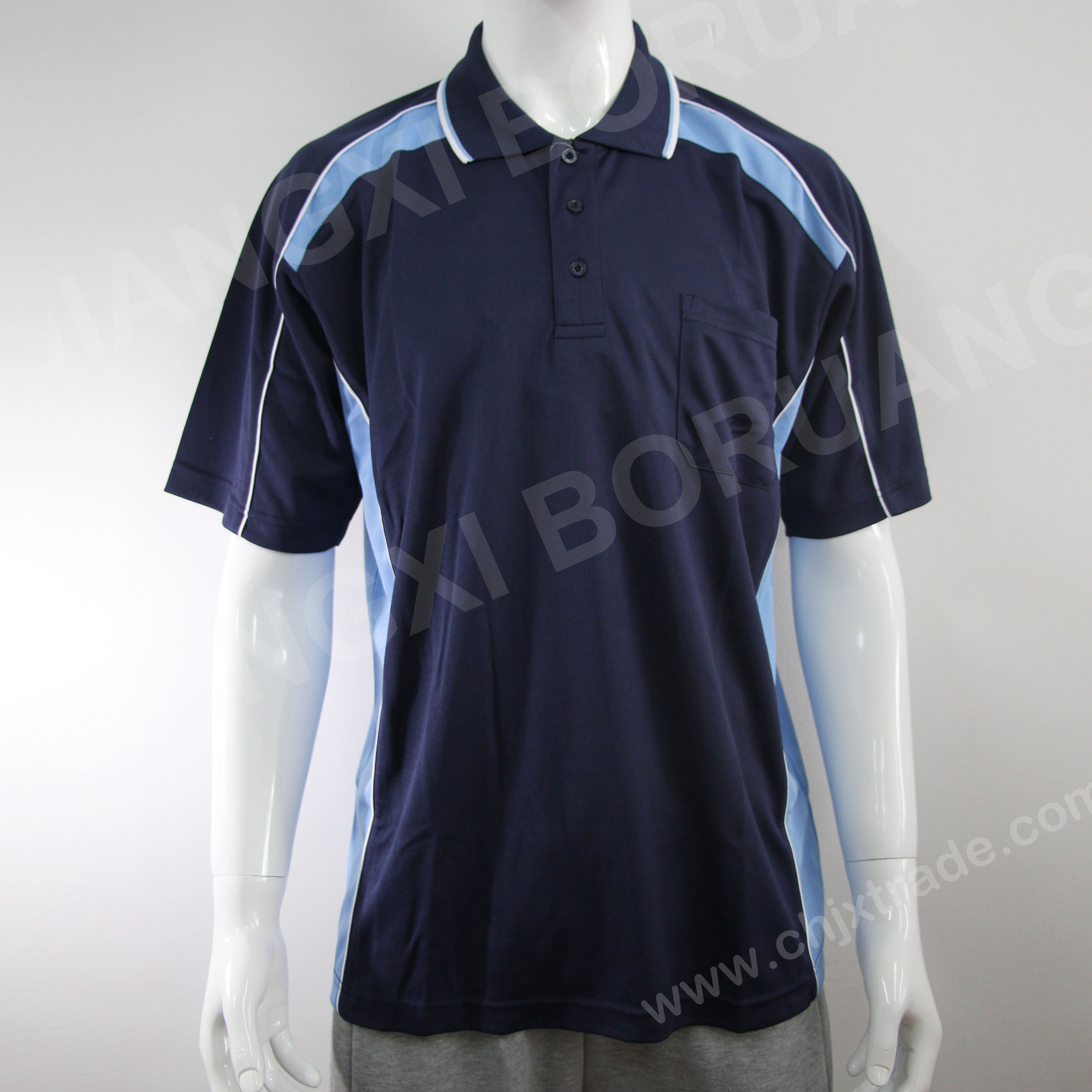 Mens 100%polyester Bead With Bird Eyes Polo Shirt