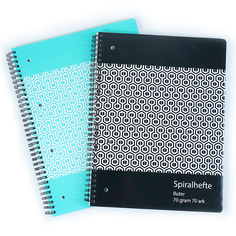 Manila board cover spiral notebook with perforated line and holes